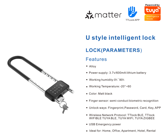 Tuya U-shaped Smart Lock