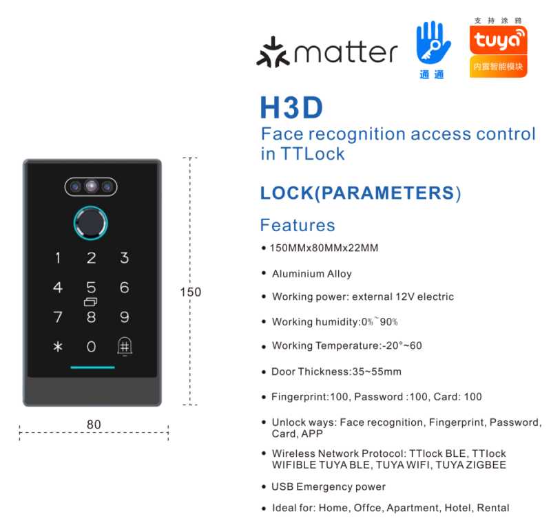 Tuya TTLock Fingerprint Access Control Device