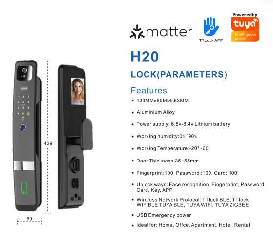 Tuya Face & Fingerprint Smart Lock
