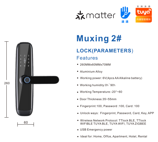 Tuya Fingerprint & Password Smart Lock