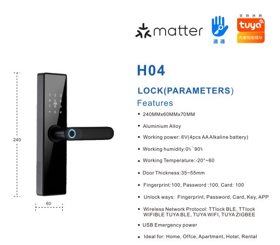 Tuya Fingerprint & Password Smart Lock