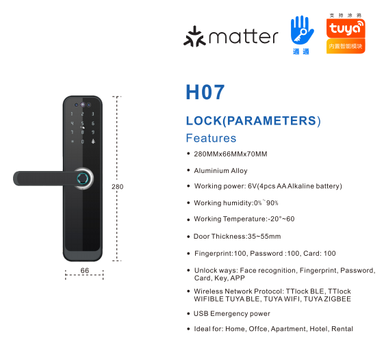 Tuya Fingerprint & Password Smart Lock