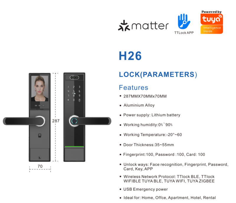 Tuya Visual Cat-Eye Fingerprint & Password Smart Lock