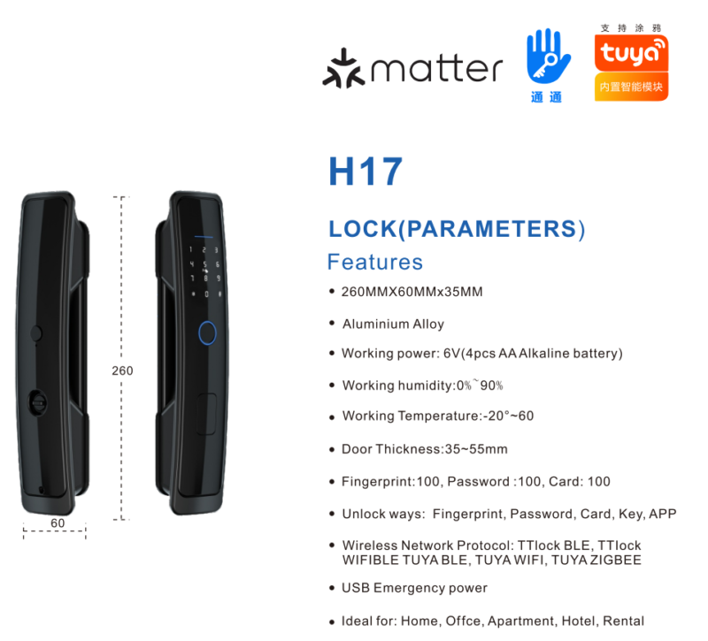 Tuya Fingerprint & Password Smart Lock