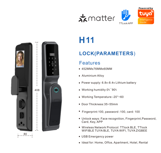 Tuya Face & Fingerprint Smart Lock