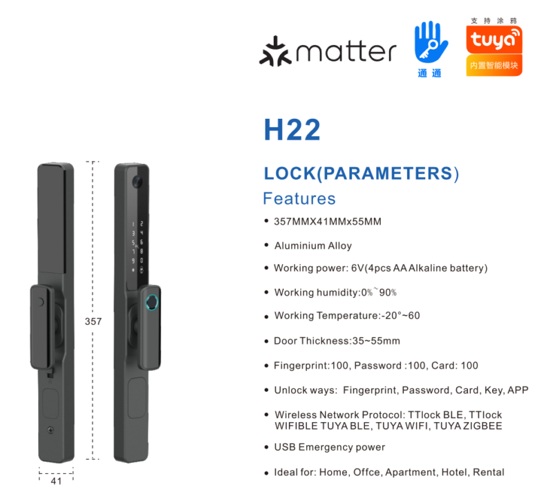 Tuya Fingerprint & Password Smart Lock